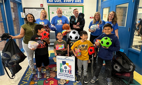 Greater Piedmont REALTORS® Donate & Deliver Sports Equipment to Title 1 Schools across their footprint. 