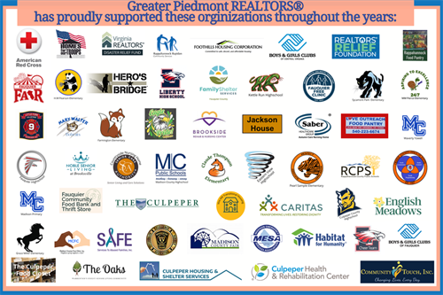 Some of the charities & organizations that Greater Piedmont REALTORS® has donated to/supported throughout the years.