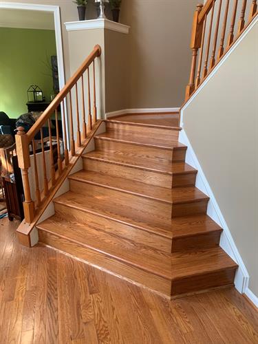 Sand and Finish Hardwood Stairs