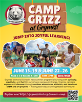 Register NOW for Camp Grizz at Grymes Memorial School!