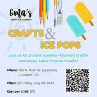 Kids' Crafts and Ice Pops!