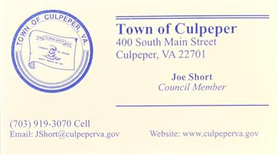 Joe Short, Culpeper Town Council