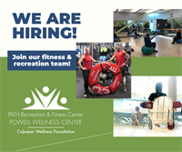 Join the team at Culpeper Wellness Foundation - our fitness and recreation centers are hiring!