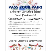 Culpeper Christian School announces Shoe Fundraiser