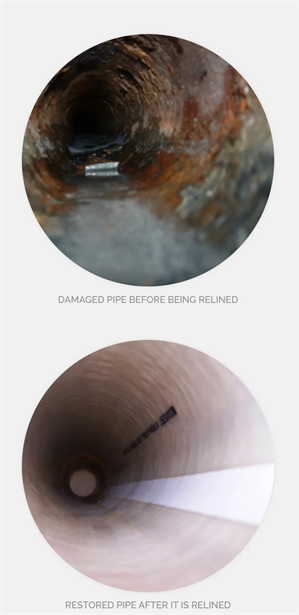 Before and After Trenchless Sewer Lining