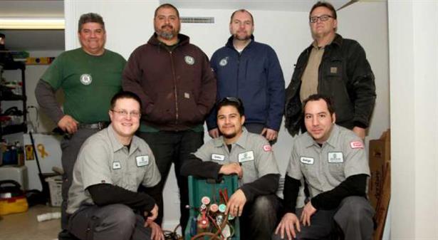 A few of our technicians coming together on a Saturday to help one of our country's veterans