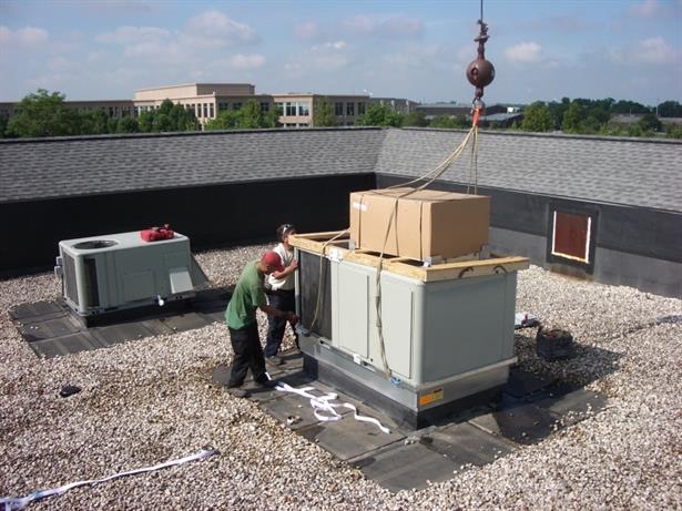 Installing a large rooftop unit