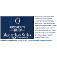 Application Deadline for Masterclass Series by Prosperity Bank