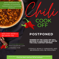 POSTPONED - Chili Cook-Off Fundraiser by South Oklahoma City Chamber Political Action Committee