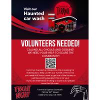 Volunteer Needed for the Haunted Car Wash at Tommy's Express Carwash