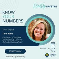 2025 StartUp Fayette - August - Know Your Numbers Workshop