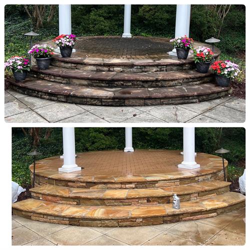 Before and after Courtyard Cleaning for local hotel.