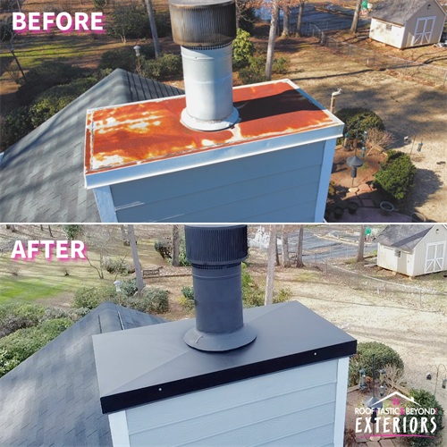 New Chimney Siding, Cap, & Pan