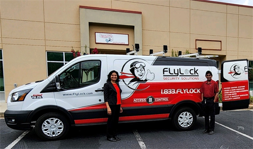 Owners Latha and Ravi outside the Peachtree city office off 74 South in Life Storage/Extra space complex 