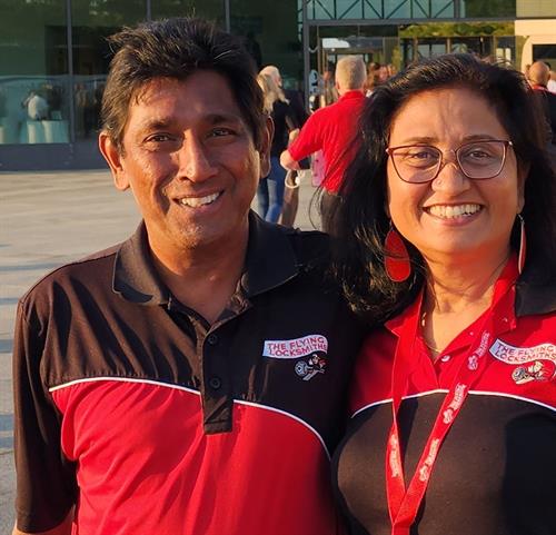 Latha and Ravi at the 2023 Flying locksmiths Annual convention on Security best practices