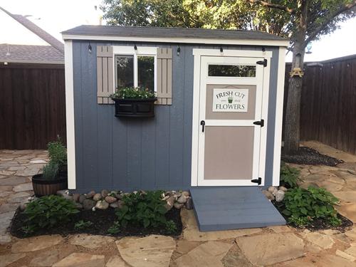 A great looking backyard deserves a great looking shed. This 8x10 Premier Ranch was the perfect addition. 