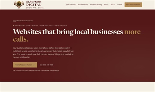 Websites for local businesses in Denton County and DFW