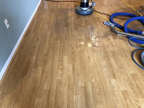 wax removal on wood floor