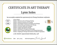 Lynn Soles received her certification in Art Therapy