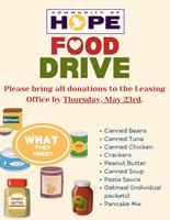 Abberly Place Garner Hosting Food Drive for Community of Hope Ministries