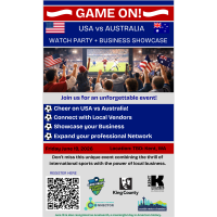 GAME ON: USA vs Australia Watch Party + Business Expo