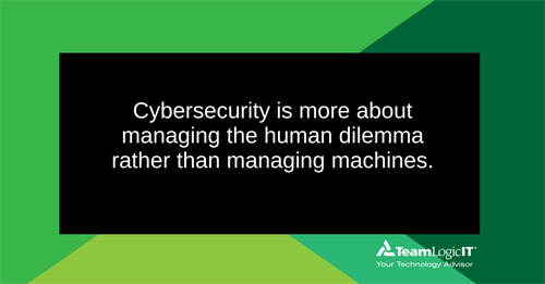 Cybersecurity message about managing humans