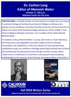 Dr. Carlton Long, Rhodes Scholar and International Consultant, to Lead a Conversation on Mannish Water at the Alabama Center for the Arts