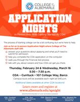 APPLICATION NIGHTS In-Person Help With Getting Started at COA!