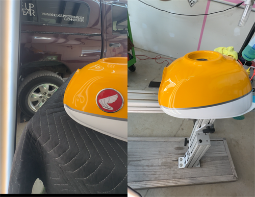 Motorcycle Tank Repair Before and After