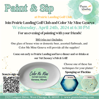 Paint & Sip with Prairie Landing and Color Me Mine, Geneva!