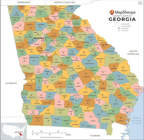 Georgia Counties Map