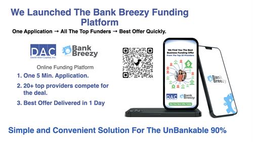 David Allen Capital (DAC), through the BankBreezy™ Platform