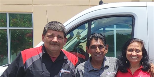 Reuben, our technician and Ravi and Latha 