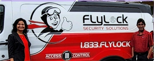 Latha and Ravi co-owners of FlyLock 