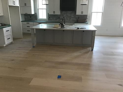 Sand and finish hardwood flooring 10” wide White oak 