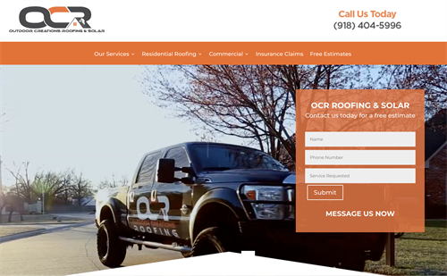 Website Design for Outdoor Creations Roofing & Solar