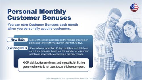ACN Business Opportunity August Customer Bonus