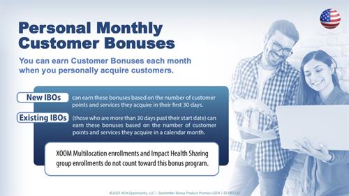 ACN Business Opportunity September Customer Bonus