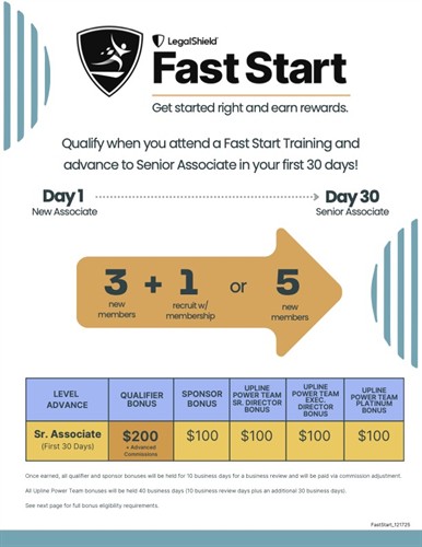 LegalShield FastStart Bonus