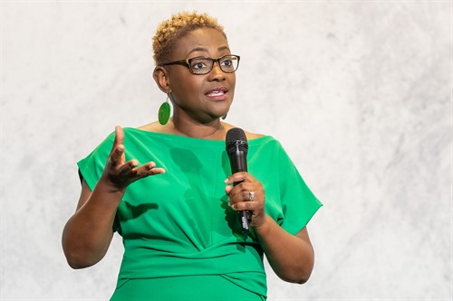 Sharon Grant speaking on leadership, communication and team development