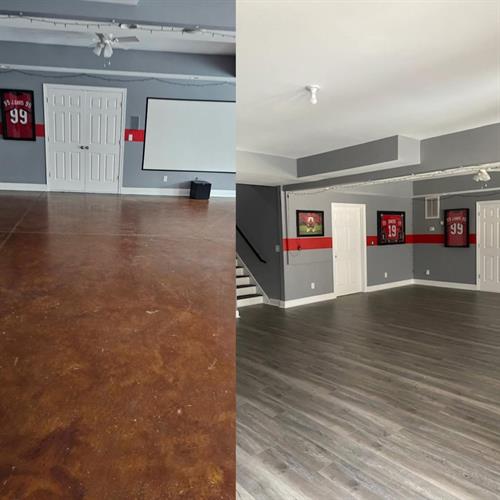 LVP over stained concrete  LVP over stained concrete