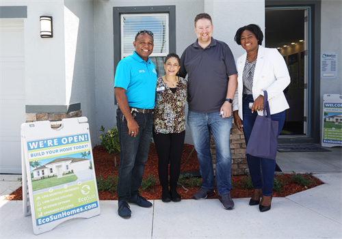 Deputy Mayor Donny Felix (left), with EcoSun Chief Officer of Operations Kyle Preis (middle), and CEO of Clarke and Associates, Careen Clarke (right).