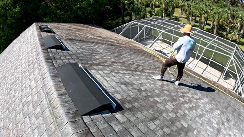 Roof washing