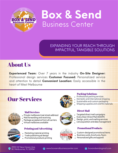 Box & Send Business Center Services Overview