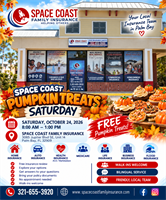 SPACE COAST PUMPKIN TREATS SATURDAY