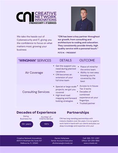 Wingman Services One Pager Wingman Services One Pager