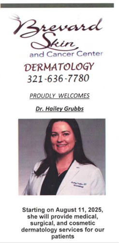 Dr. Hailey Grubbs will be seeing patients beginning August 11, 2025. Schedule your appointment today!  321-636-7780