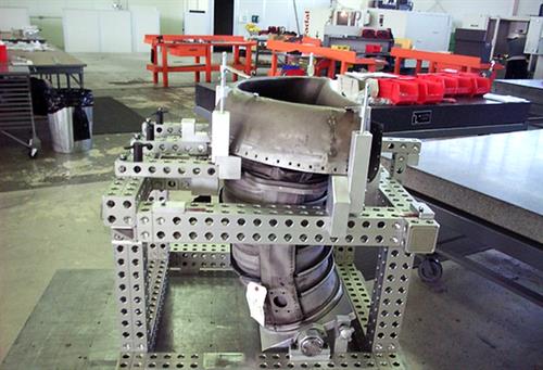 Fighter jet duct tool for Martin Marietta repair station Fighter jet duct tool for Martin Marietta repair station