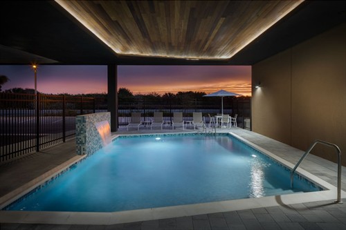 Pool View at Sunset
