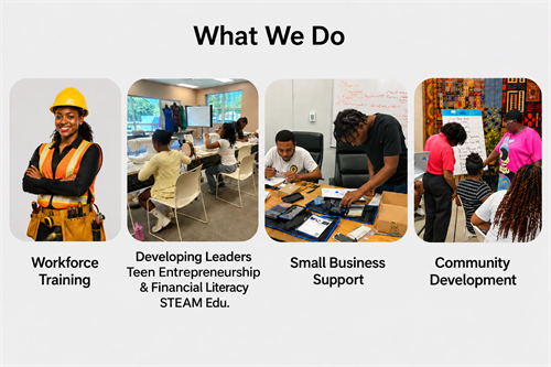 Workforce, Developing Leaders, small business, and community programs at the Evans Center
